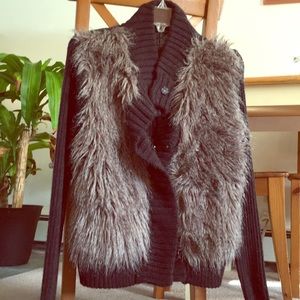 Faux fur Cardigan sweater